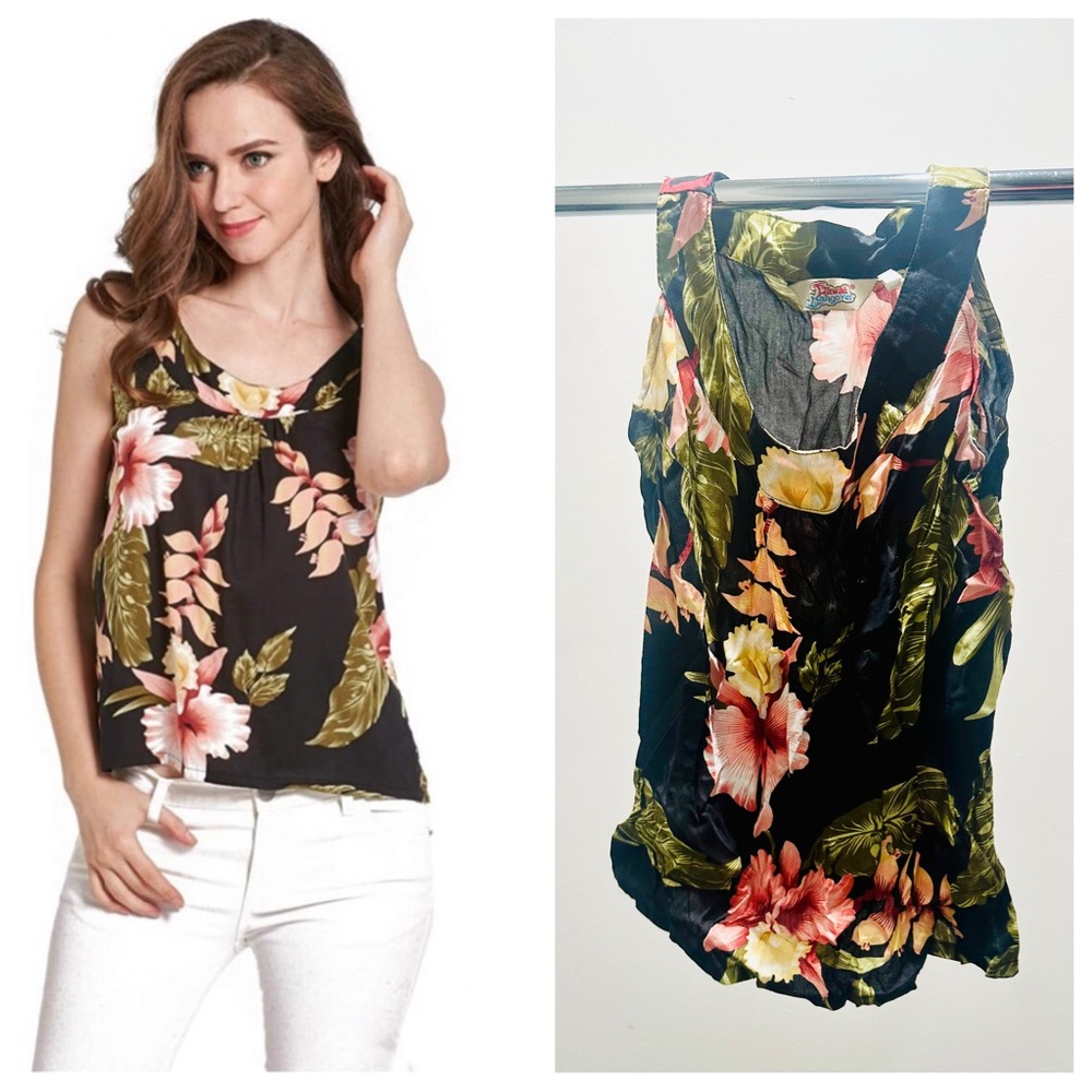 Hawaiian Floral Tank Ladies Small